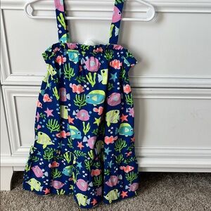 Gymboree Blue and Pink Fish Print Dress